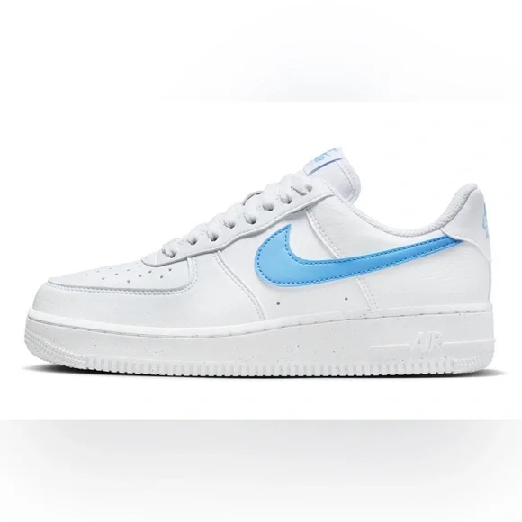 NWOT NIKE AIR FORCE 1 '07 Women – White/University Blue-white-volt - Picture 1 of 8